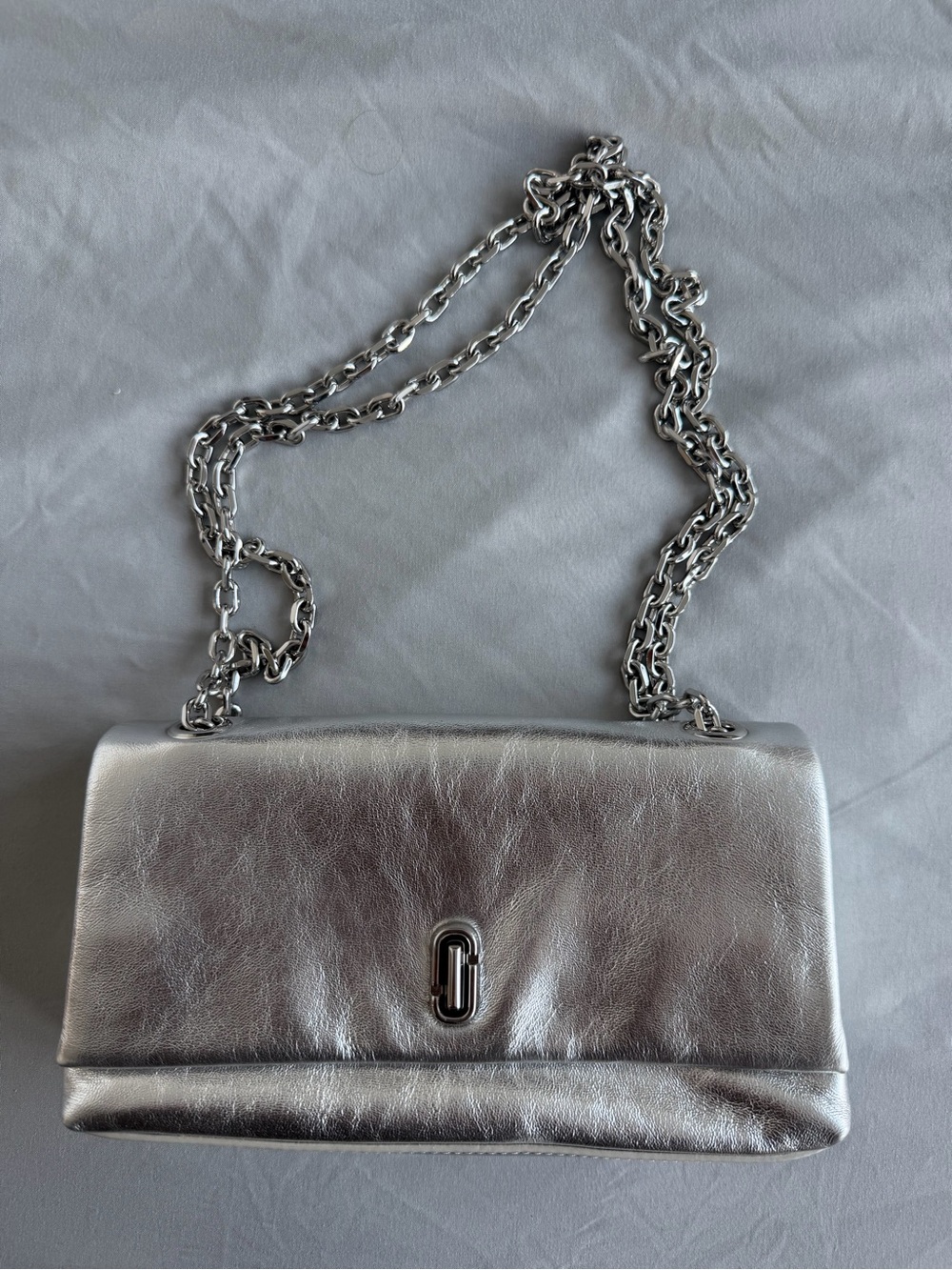 Marc Jacobs Silver Metallic Mini Chain Shoulder Bag